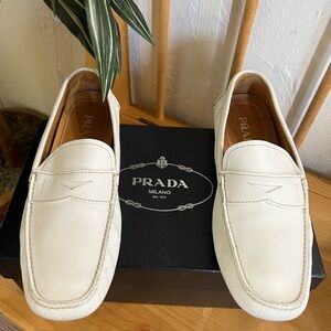 Prada Men's Cream Loafers